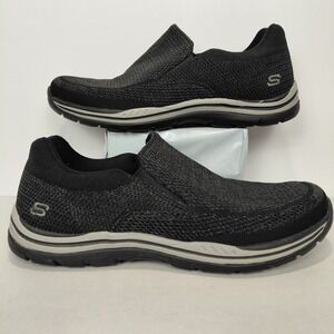 Skechers Shoes Men 10.5 Slip On Relaxed Fit Loafer Memory Foam Air-Cool Black